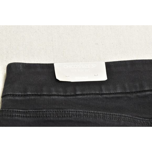 NEW Chico's Platinum Petite Jeggings Black Size 3P US 16P Stretch Cotton Blend - Picture 7 of 8